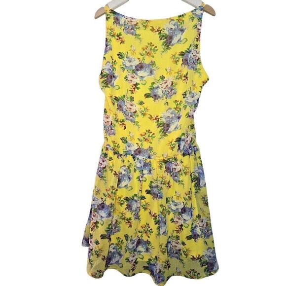 Tulle Women’s Yellow Floral Sleeveless Fit & Flare Dress Size Small Boho Sundres - Picture 6 of 9